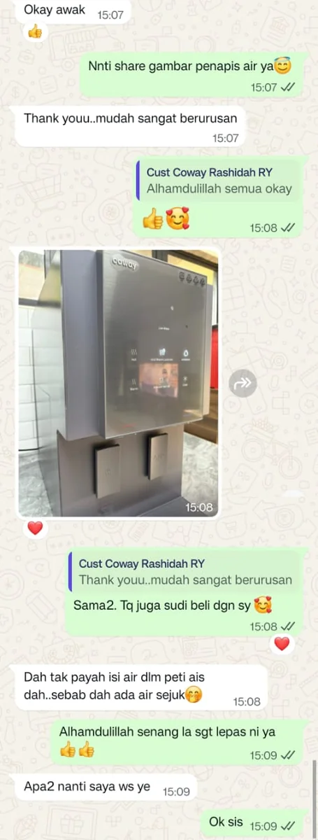 Testimoni WhatsApp Pelanggan 1